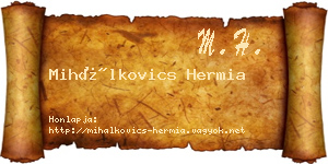 Mihálkovics Hermia névjegykártya